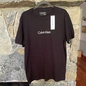 CALVIN KLEIN BLACK PREMIUM LOGO T SHIRT SZ L NWT